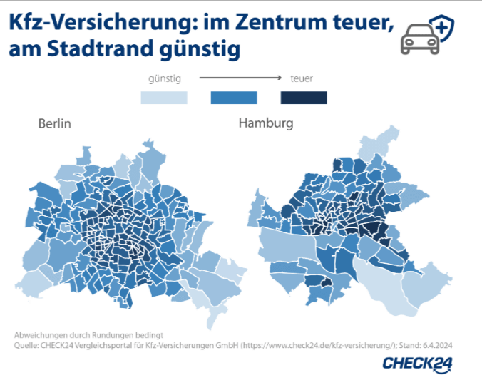 KFZ-Versicherung: im Zentrum teuer, am Stadtrand günstig