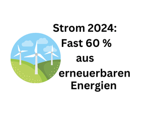 Ökostrom 2024: Fast 60 Prozent aus erneuerbaren Energien