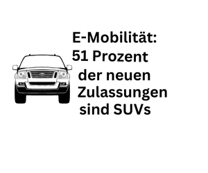 E-Mobilität: 51 Prozent der Neuzulassungen sind SUVs